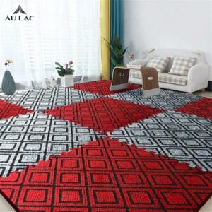 Thảm Xốp Nỉ Ghép Trải Sàn 50x50cm Đỏ Xám CaroThảm Xốp Nỉ Ghép Trải Sàn 50x50cm Đỏ Xám Caro