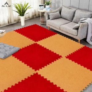 Thảm Nỉ Ghép 50x50x0.6cm Trải Sàn Đỏ Be Hoa NổiThảm Nỉ Ghép 50x50x0.6cm Trải Sàn Đỏ Be Hoa Nổi