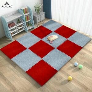 Thảm Nỉ Ghép Trải Sàn 40x40cmx6mm Đỏ XámThảm Nỉ Ghép Trải Sàn 40x40cm Trải Sàn Đỏ Xám