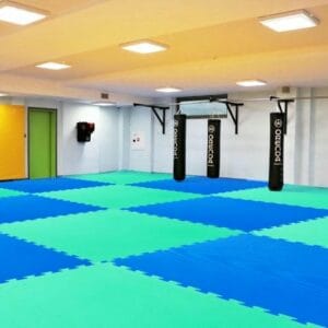 Thảm Sàn Thể Thao 1x1mx3cm Xanh Dương - Xanh Cốm 2 MặtVideo thảm xốp Âu Lạc