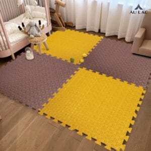 Thảm Xốp Trải Sàn 60x60cm Nâu Miếng Ghép Vân LáThảm Xốp Trải Sàn 60x60cm Nâu Miếng Ghép Vân Lá