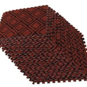 Thảm Nỉ Ghép Trải Sàn 40x40cmx6mm Đỏ Xám CaroThảm Nỉ 9